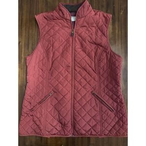 Orvis Quilted Women's Vest Size Medium Garnet Maroon